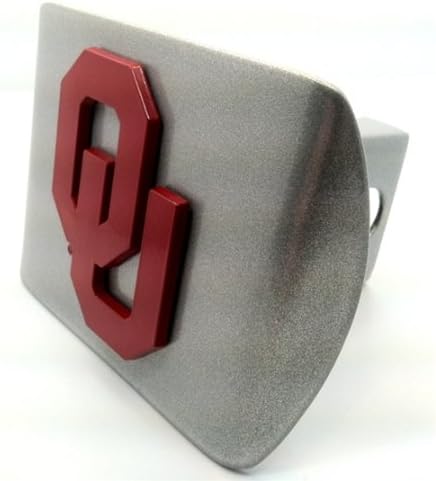 Электроплата Университета на Оклахома Sooners Матирано сребро с Червена Емблема на ОУ Метална Капачка Сцепного устройство за ремарке, Подходящи за 2-Инчов Автомобиле?