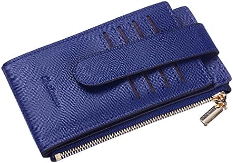 Жена портфейл Chelmon Slim RFID Blocking Bifold Multi Card Case Чантата с джоб с цип (Лилаво-синьо)