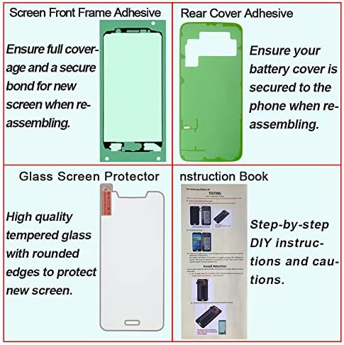 Дисплей капацитивен Сензорен екран (AMOLED) Дигитайзер в колекцията с бутон Home за Samsung Galaxy S6 (5,1 инча) G9200 G920A G920P G920T G920V G920R4 G920F G920I G9208 G920K G920L G920S (черен)