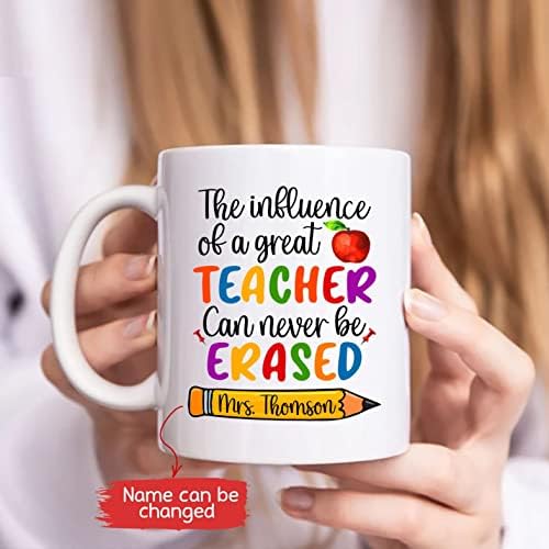 Влияние на Великия Учител Никога Не Може Да се Втрива Чаша, Персонални Кафеена Чаша Подарък За Учители, Чаша