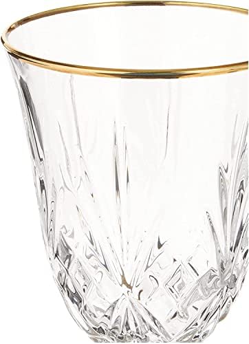 Елегантна и модерна кристални изделия за провеждане на партита и събития - Двойна Старомодна чаша за напитки, златни панели, Определени обем 4,9 унции.