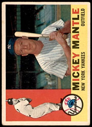 1960 Topps 350 Мики Мэнтл Ню Йорк Янкис (Бейзболна картичка) СПРАВЕДЛИВИ Янкис
