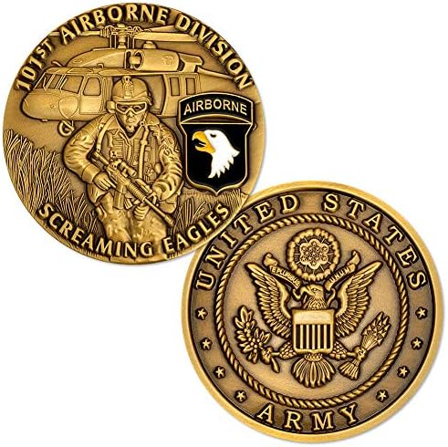 Монета на Повикване на 101 - ва въздушнодесантна дивизия на армията на САЩ Screaming eagles