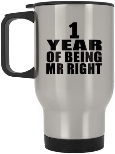 Designsify 1-Годишнината от 1 Година да Бъде мистър Правилна, Сребърен Пътна Чаша 14 грама, на Изолиран Чаша