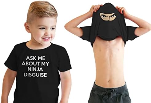 Дете, Попитай Ме За моята Тениска за прикриване на нинджа, Стръмни Маска за карате, Флип-Тениска