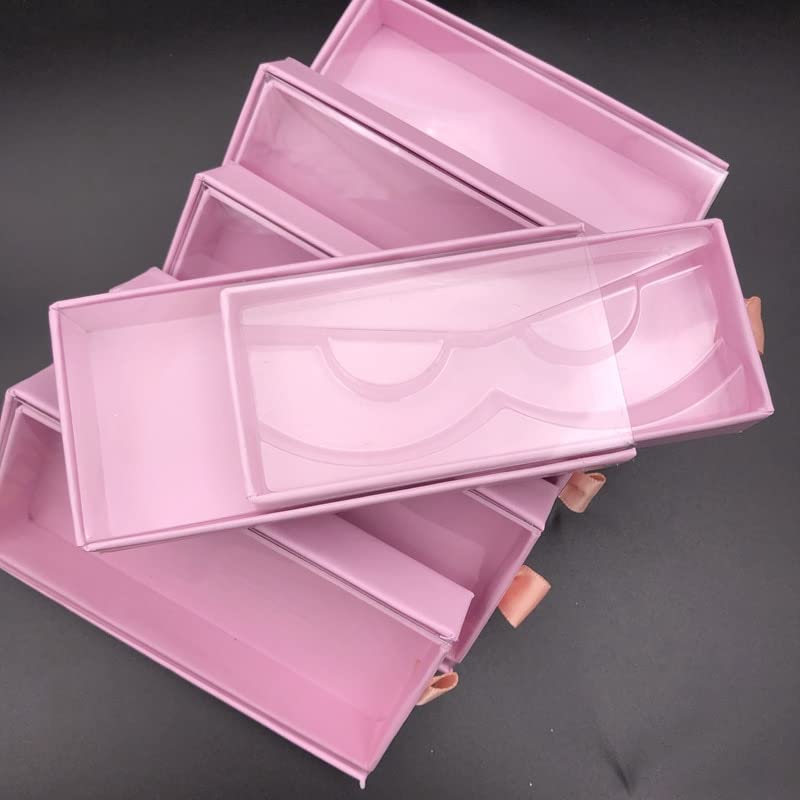 Розово Квадратен кутия от PVC, Празна кутия, Книжен Магнитна кутия за опаковане на миглите (Цвят: детски розов, размер: 50)