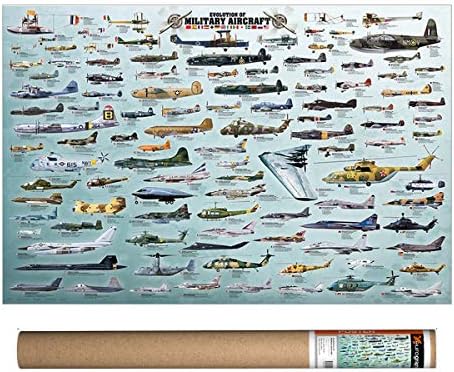 Плакат с военен самолет EuroGraphics Evolution, 36 x 24 инча