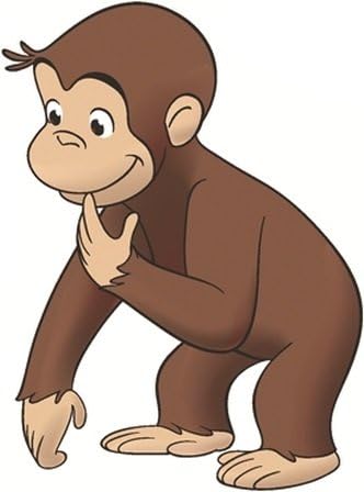5 Инча Любопитният Джордж Маймуна, Животно Подвижна Кора залепващ Винил Декоративна Стикер На Стената Стикер