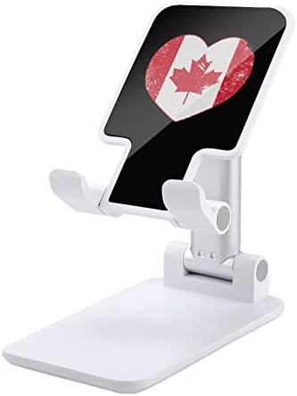 Канада Сърцето Ретро Флаг Сгъваема Поставка За Мобилен Телефон, Регулируема По Височина Поставка За Таблета,
