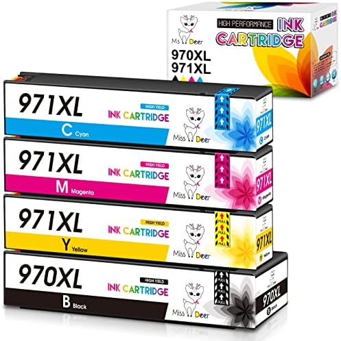 Мис Елен 970XL 971XL 970 971 Съвместими касети с Мастило Заместител на HP 970 971 XL, Подходящи за принтер HP Officejet Pro X576dw X451dn X451dw X476dw X476dn X551dw (4 опаковки)