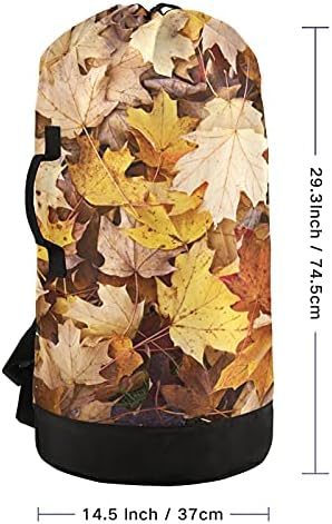 Чанта за дрехи Есенни листа, Голям Тежка Раница за пране на дрехи с плечевыми ленти, Водоустойчива чанта за