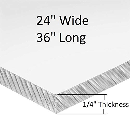 Прозрачен лист поликарбонат пластмасова дебелина 1/4 инча х 24 см в ширина х 36 инча на Дължина (10 единици)