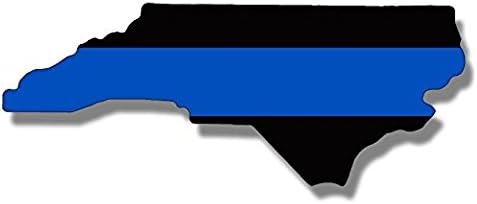 Стикер във формата на Тънка Синя линия във формата на Северна Каролина (полицай от Северна Каролина) - Стикер