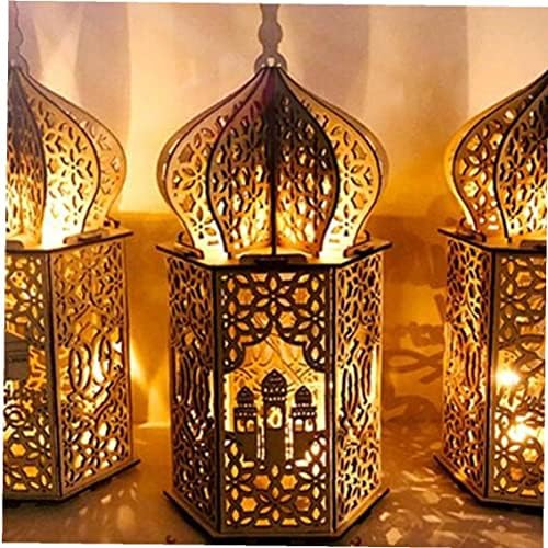 Рамадан Мубарак Декоративни Светлини Eid Дървена Led нощна светлина за Мюсюлманския Фестивал Вечерни Украса