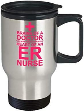 Пътна чаша за медицински сестри Линейка/Подаръци-Чаши за благодарност медицински сестри/Подарък-Мозъка лекар,