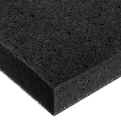 Лист полиуретанова пяна, черен, 3 кг / куб. метър, дебелина 2 инча х 24 см в ширина х 24 инча дължина
