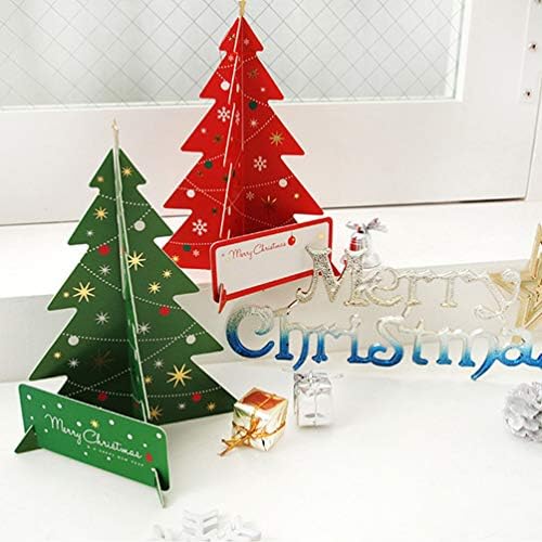 STOBOK 2 елемента Малка 3D Коледно Дърво, Хартиени Декорации Мини Хартиени Изделия Коледно Дърво за Дома Коледна