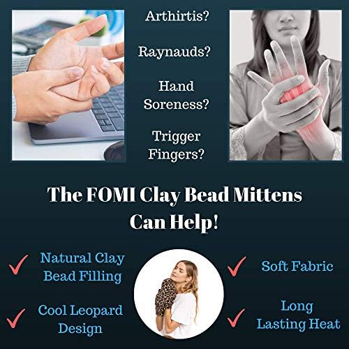 Леопардовые ръкавици FOMI Hot Therapy | 2 пакета | Мокри Топли Ръкавици за лечение на артрит, Ригидности ставите, Възпаление на ръцете, Възпаление на Карпалния канал, Синдро