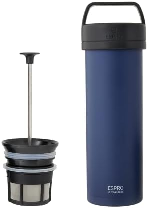 ESPRO - P0 Ultralight френч-преса - Кафе-машина с вакуумна изолация от неръждаема стомана двойни стени, портативен и здрав преса за кафе за пътуване, къмпинг и всекидневна уп?