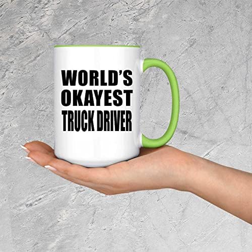 Designsify Най-Готините Шофьор на камион в света, Кафеена Чаша с Акцент върху 15 грама, Зелена Керамична Чаша